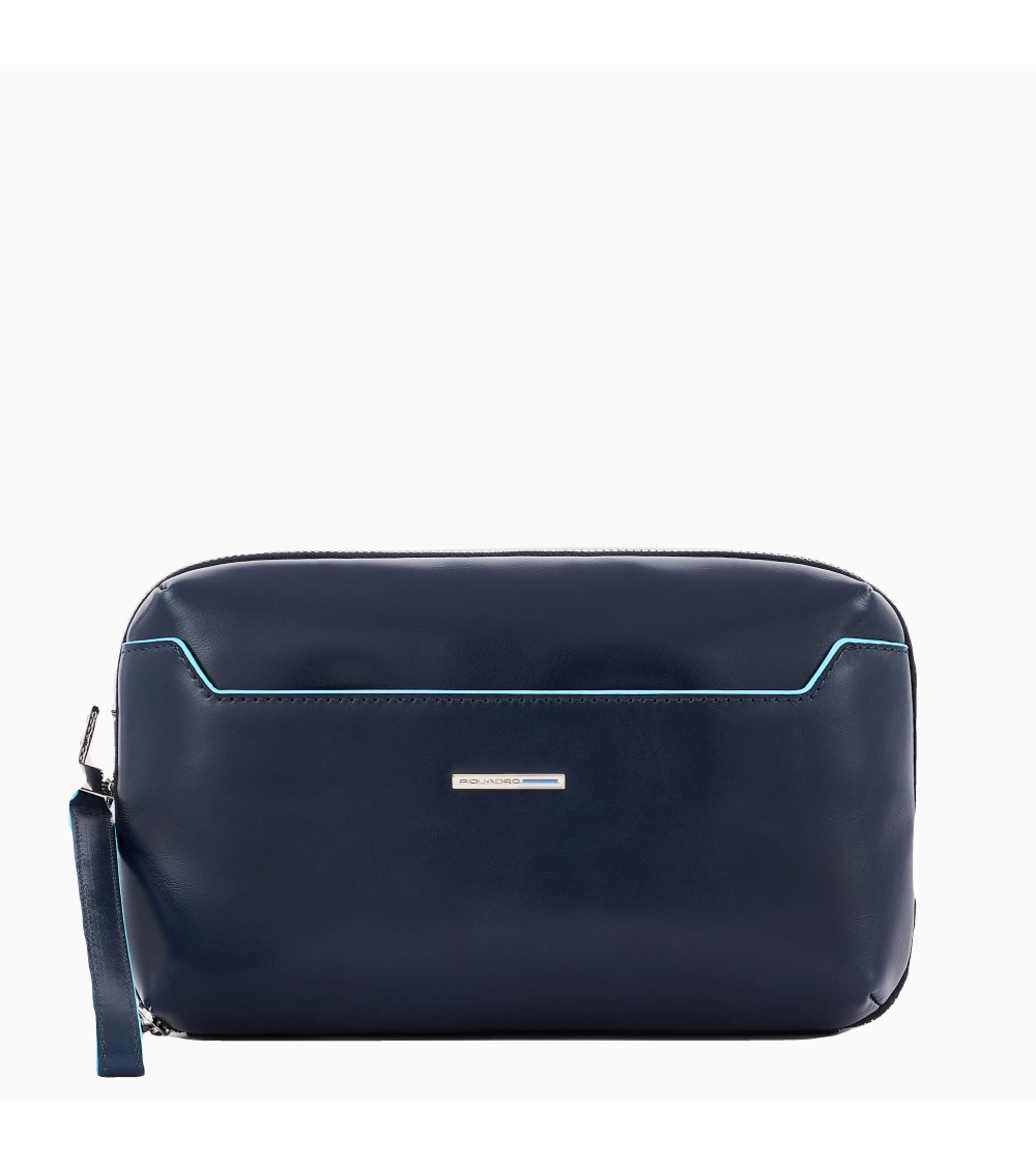 Piquadro Blue Square Clutch: Leather Wrist Bag | Official Store
